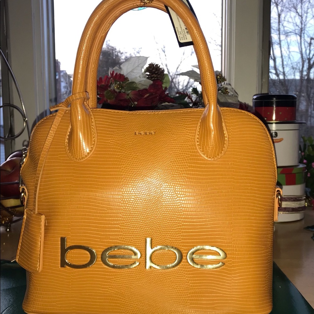 Bebe Fabiola Stamped Lizard Dome Satchel NWT
